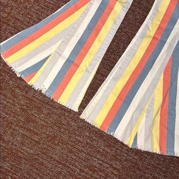 Saints & hearts colorful striped bell bottom pants high waisted dramatic bells - Picture 7 of 14